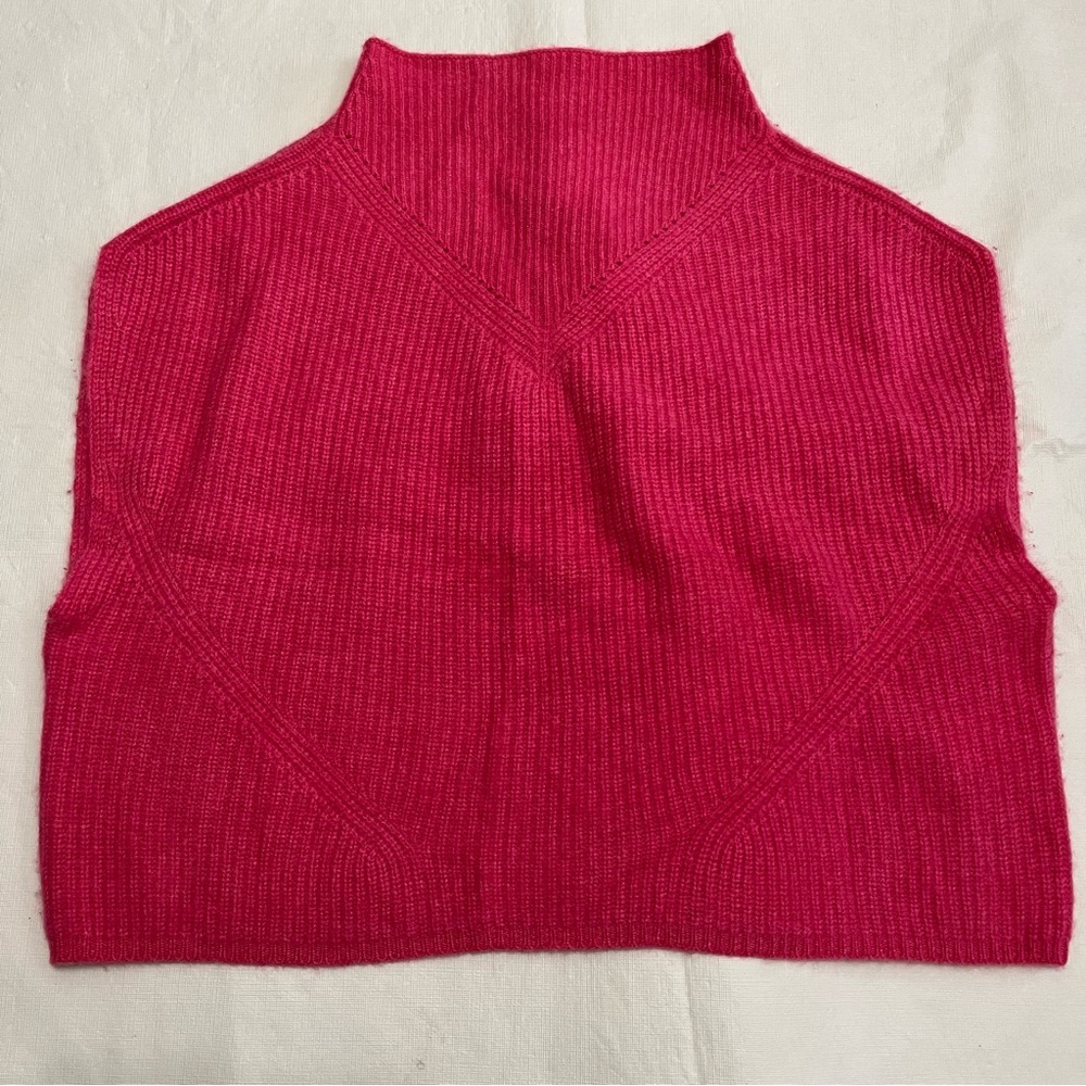 Anthropologie Cowl Neck 100% Cashmere Sweater Vest Pink